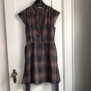 Adorable purple plaid chiffon dress